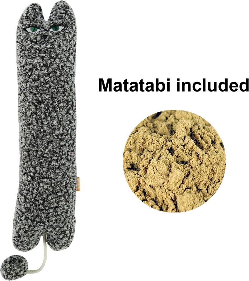 TTcat Store Catnip Silvervine Matatabi Pillow for Cats & Kittens,Cat Kicker Toy,Large Size Cat Pillow Soothing Plush Cat Toy(Grey). - Image 2